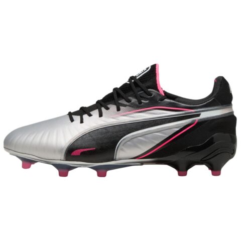PUMA King Ultimate Abrasion Resistant Soccer Shoes Unisex Silver Black