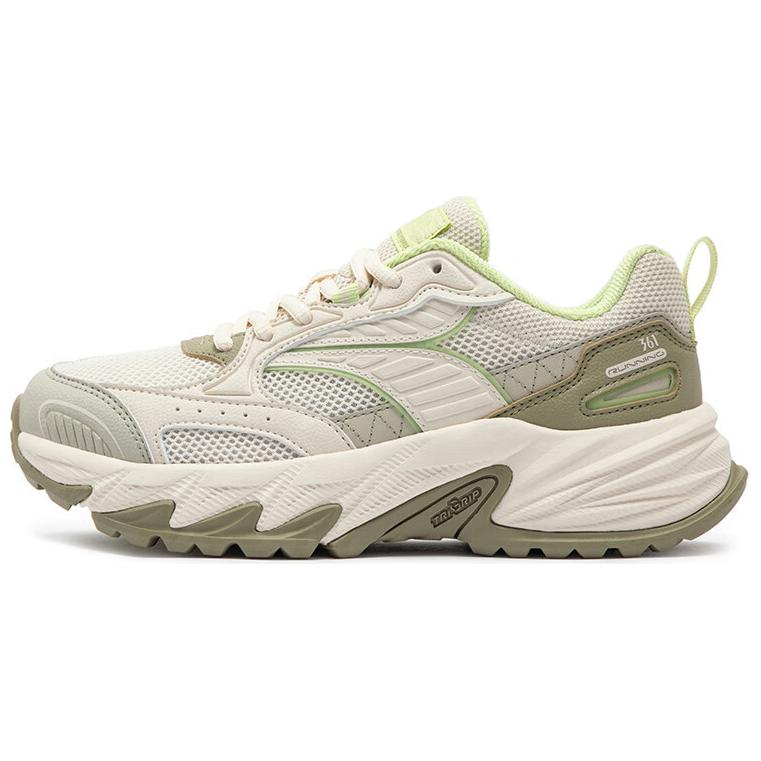 361° Slip Resistant Abrasion Resistant Low top Casual Running Shoes Women's Beige Green