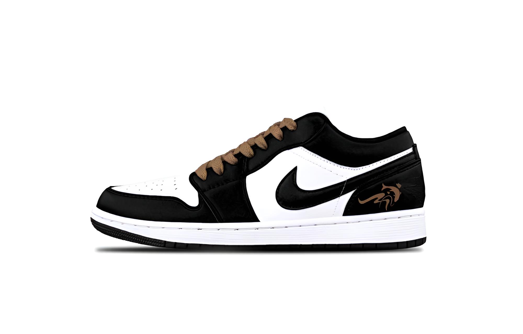 Jordan Air Jordan 1 Shadow Cushioning, Wear Resistant Low top Vintage Basketball Shoes Unisex Black White