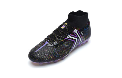 KELME Quick Spark 5.0 MG Multi Ground Abrasion Resistant Support Rebound Soccer Shoes Unisex Black Purple