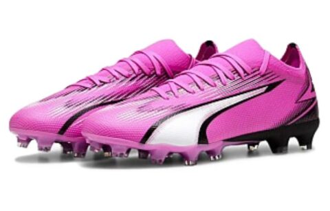 PUMA Ultra Match Low top AG Artificial Ground Abrasion Resistant Soccer Shoes Unisex Pink White
