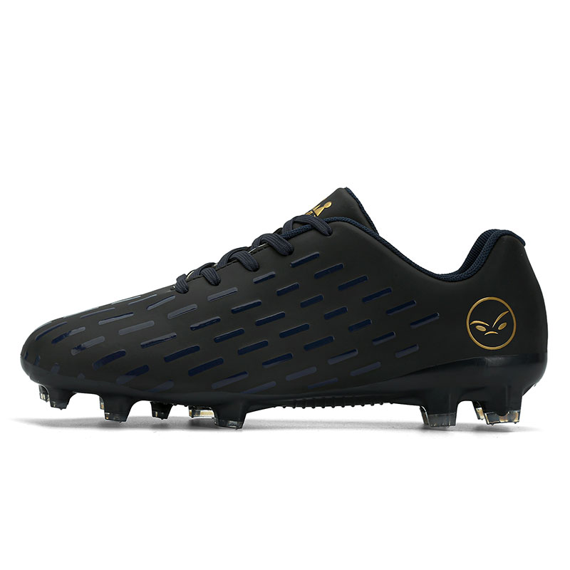 BIANSULONG FG Firm Ground Natural Ground Indoor TPU Soccer Shoes Unisex Black Gold
