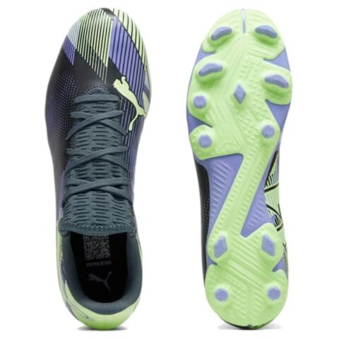 PUMA FUTURE 7 PLAY FG Firm Ground Artificial Turf Abrasion Resistant Soccer Shoes Unisex Gray Purple Green
