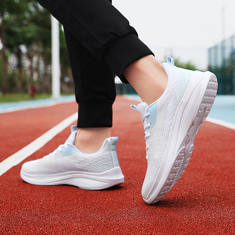 BIANSULONG Cushioning, Wear Resistant Low top Casual Running Shoes Unisex White Blue