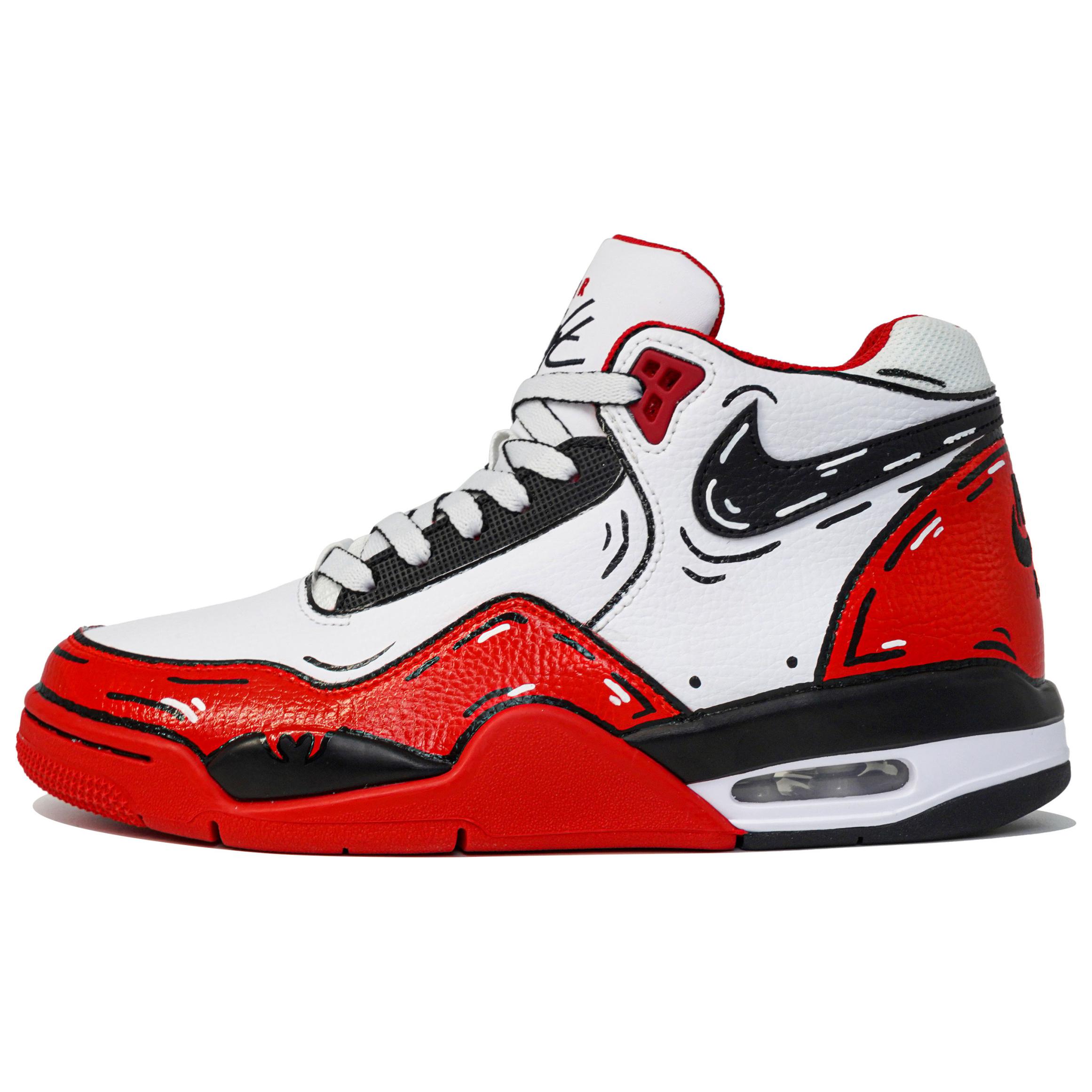 Nike Flight Legacy Slip Resistant Mid top Vintage Basketball Shoes Unisex Red