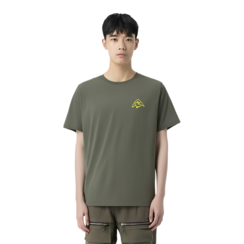 Nike Running T Shirts Men’s Army Green Crew Neck Moderate