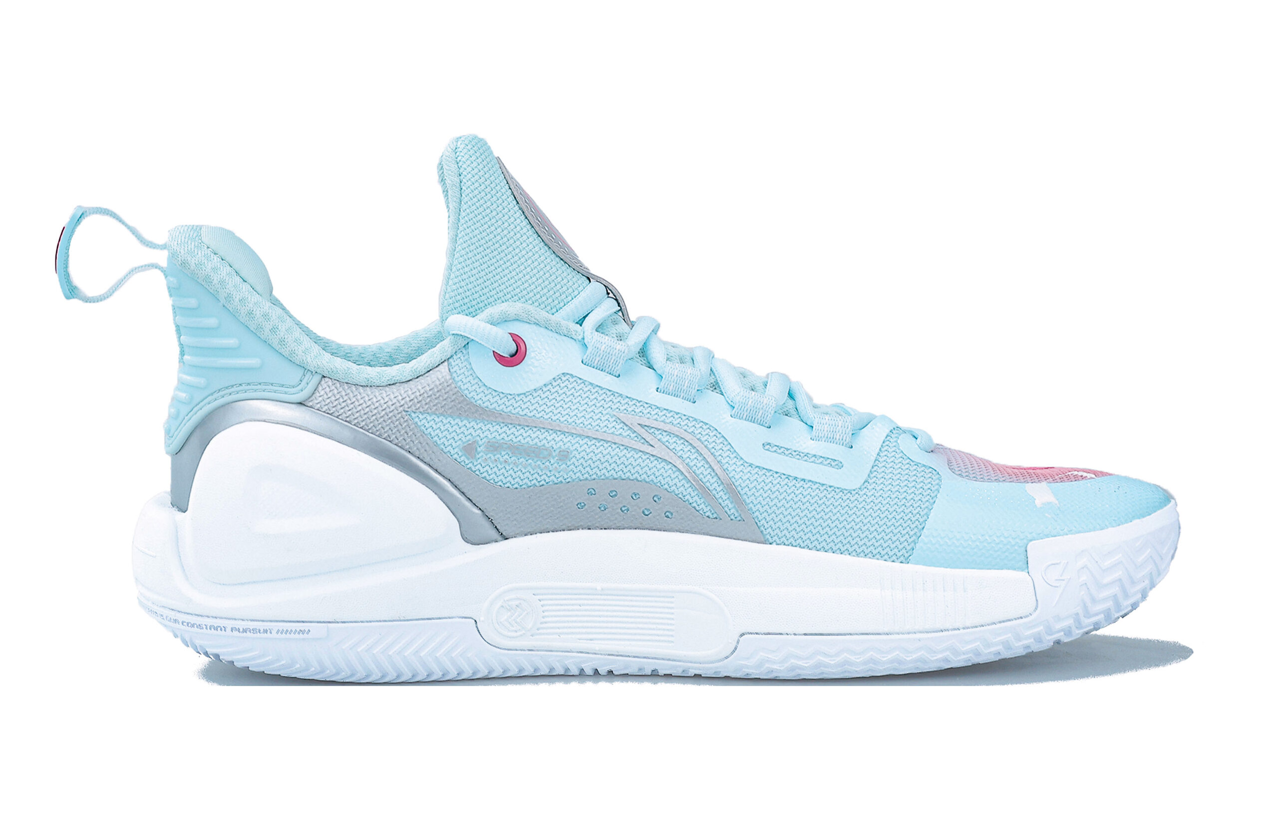 Li Ning Speed 9 Cushioning Abrasion Resistant Low top Basketball Shoes Men’s Blue Pink