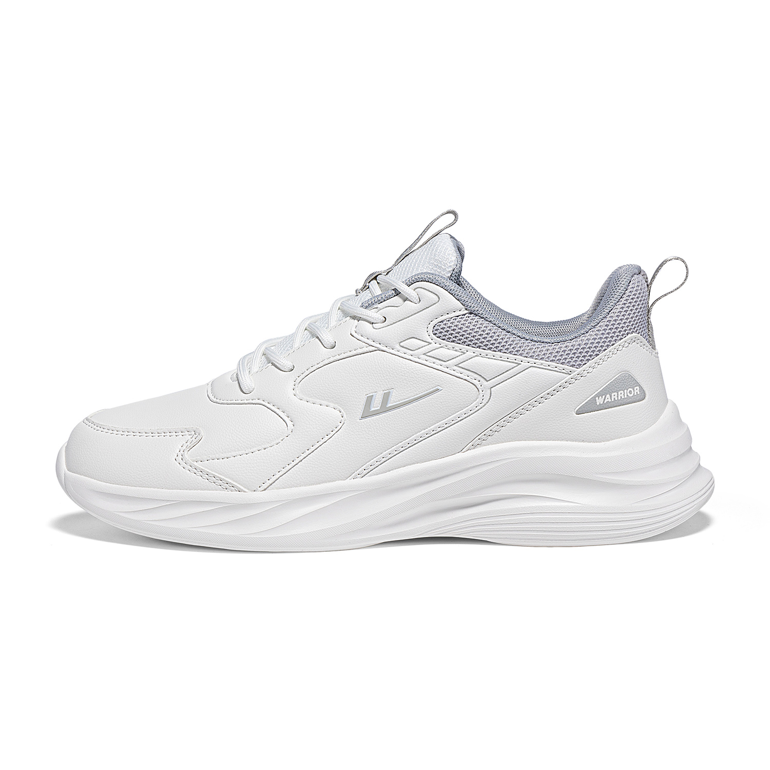 Warrior Cushioning Height Increasing Abrasion Resistant Low top Running Shoes Unisex White Gray