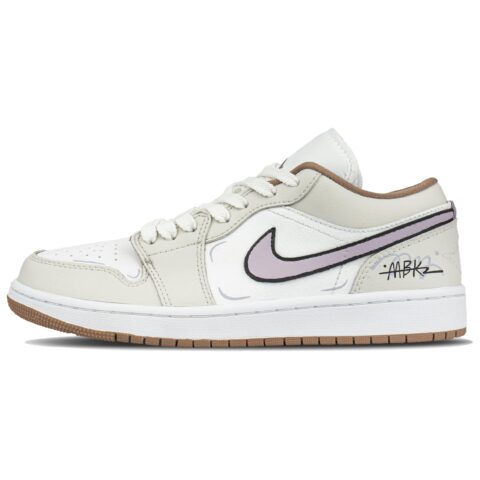 Jordan Air Jordan 1 Cushioning Low top Vintage Basketball Shoes Unisex Beige