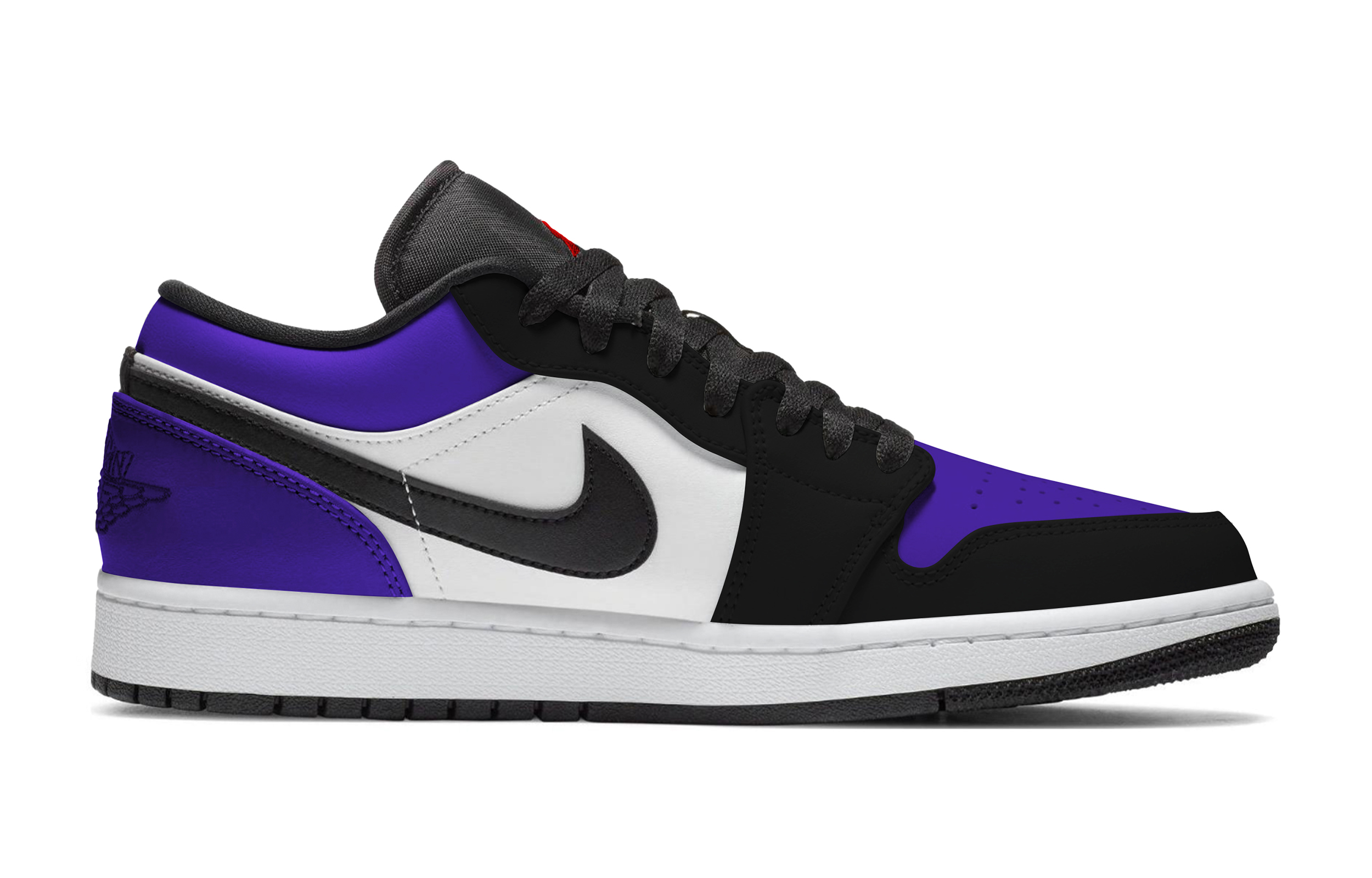 Jordan Air Jordan 1 Sports Low top Vintage Basketball Shoes Unisex Black Purple