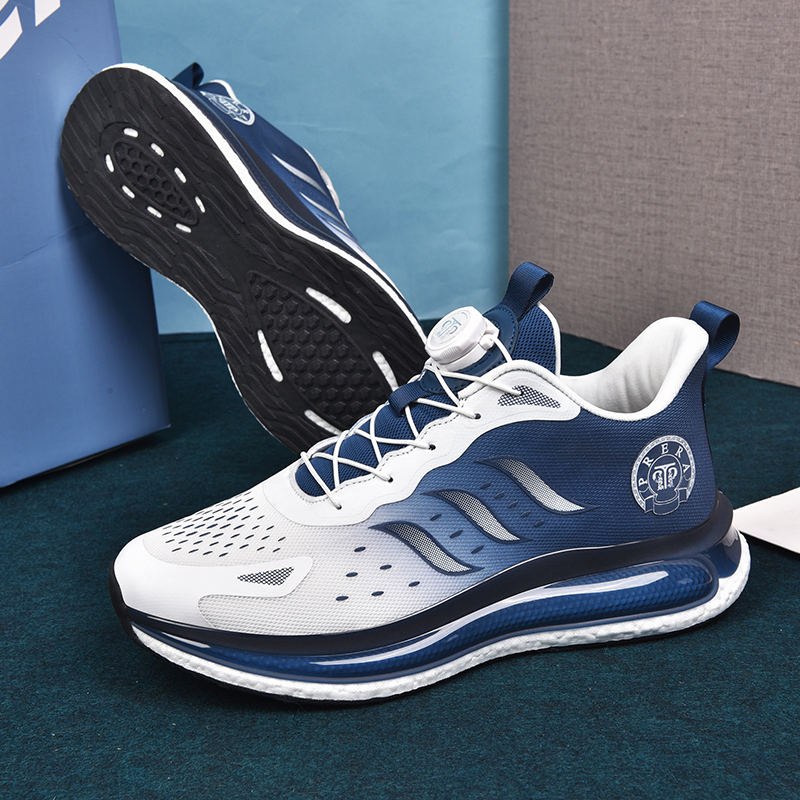 RUIKE Fabric Abrasion Resistant Lightweight Height Increasing Low top Casual Running Shoes Unisex White Blue