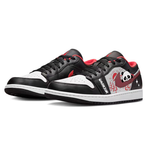 Jordan Air Jordan 1 Sunrise, Cute Bear Cat Cushioning, Wear Resistant Low top Vintage Basketball Shoes Men’s Black Red
