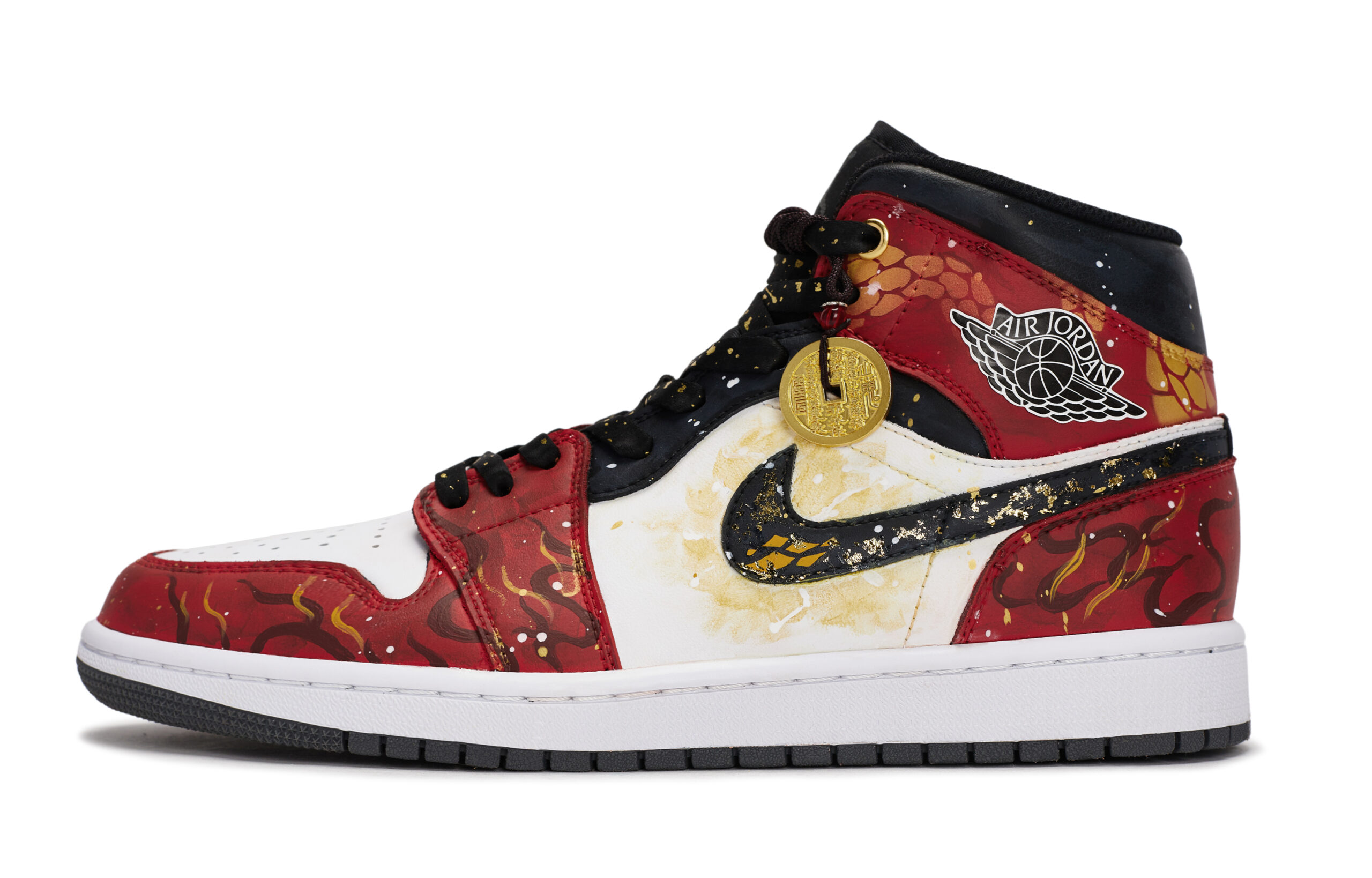 Jordan Air Jordan 1 811 Manufacturing, Golden Python Rising From The Flames, Special Shoe Box Mid top