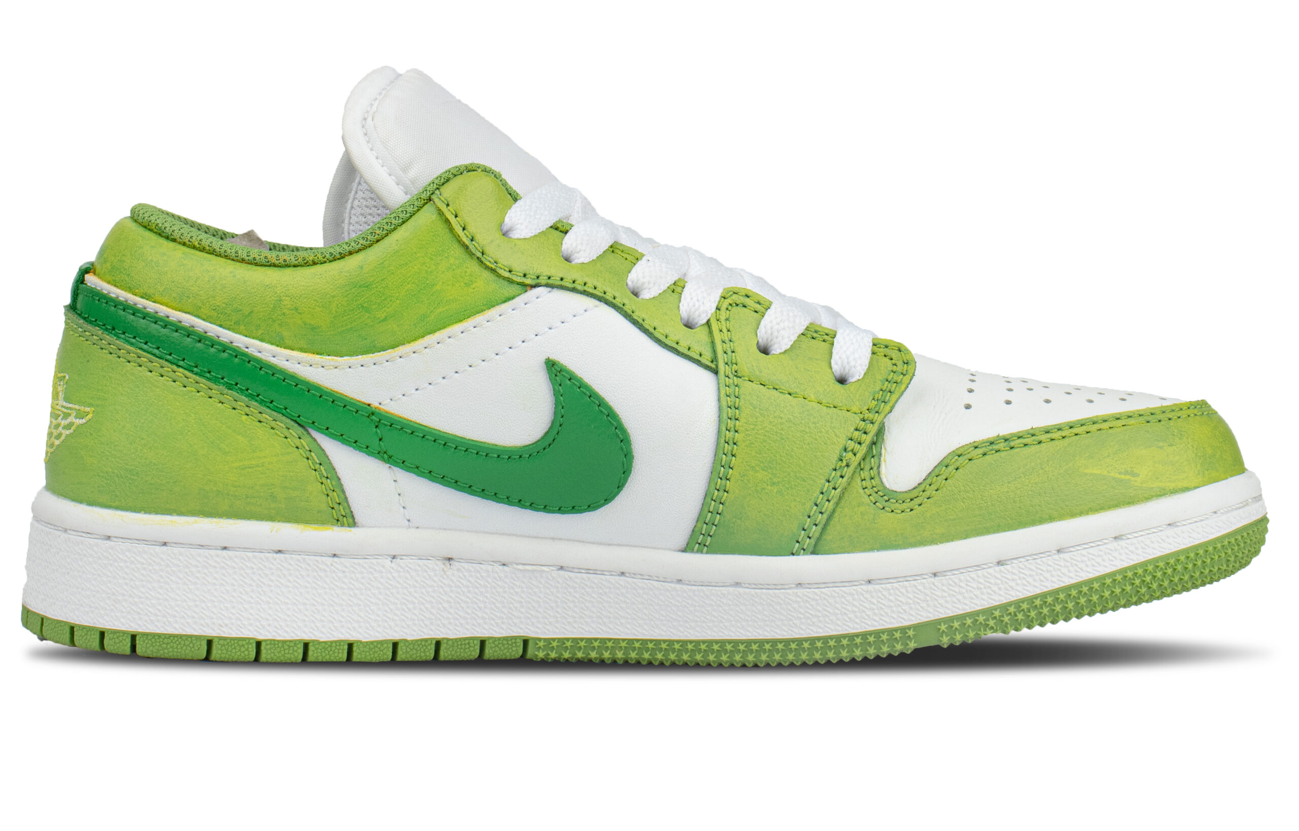 Jordan Air Jordan 1 Green Apple, Box Included Abrasion Resistant Low top Vintage Basketball Shoes Unisex Fruit Green