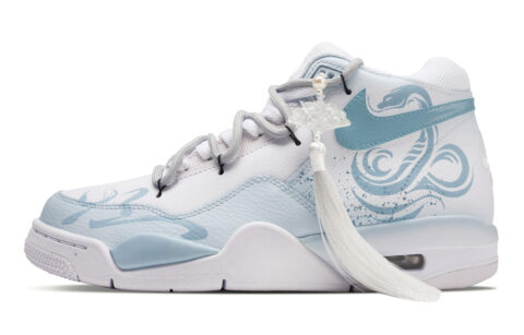 Nike Flight Legacy Snake Shadow Dreamy Anti-Slip Wear-Resistant Mid-Top Vintage Basketball Shoes Unisex Light Blue