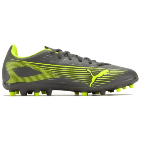 PUMA Ultra 5 Play Comfortable MG Multi Ground Artificial Leather Abrasion Resistant Soccer Shoes Unisex Silver Yellow