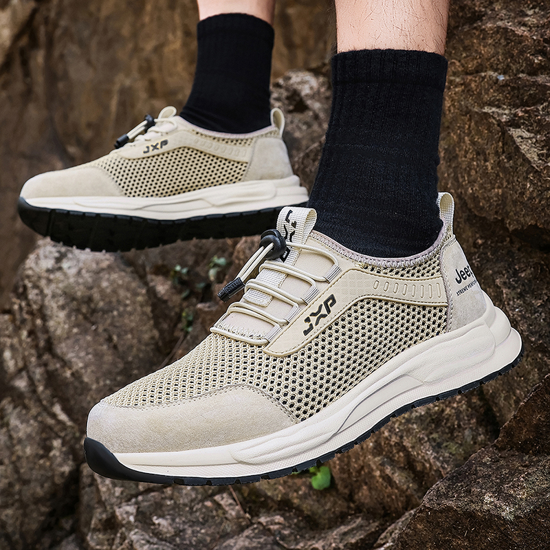 Jeep Cushioning Abrasion Resistant Lightweight Breathable Slip Resistant Low top Hiking Shoes Unisex