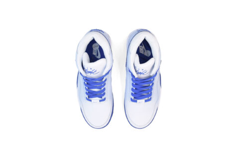 Nike Flight Legacy Coverage Moisture Wicking Mid top Vintage Basketball Shoes Men’s White Blue