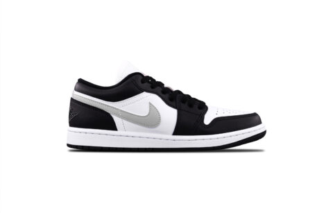 Jordan Air Jordan 1 Black Gray Player Low top Vintage Basketball Shoes Unisex Gray