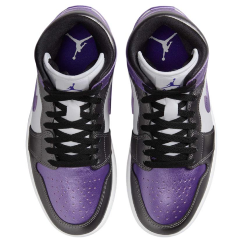 Jordan Air Jordan 1 Slip Resistant Abrasion Resistant Mid top Vintage Basketball Shoes Women’s Silver White Purple