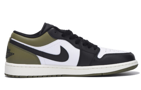 Jordan Air Jordan 1 Slip Resistant Coverage Abrasion Resistant Low top Vintage Basketball Shoes Unisex Black Green