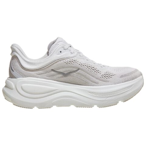 HOKA ONE ONE Bondi 9 Cushioning Breathable Support Low top Long Distance Running Shoes Women’s White Silver