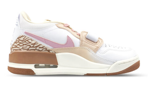 Jordan Legacy 312 Slip Resistant Low top Vintage Basketball Shoes Women’s White Brown Pink