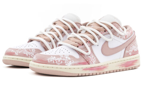 Jordan Air Jordan 1 Abrasion Resistant Abrasion Resistant Low top Vintage Basketball Shoes Women’s Pink White