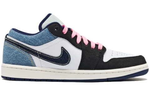 Jordan Air Jordan 1 Lightning Blue Black Abrasion Resistant Abrasion Resistant Low top Vintage Basketball Shoes Men’s