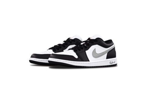 Jordan Air Jordan 1 Black Gray Player Low top Vintage Basketball Shoes Unisex Gray