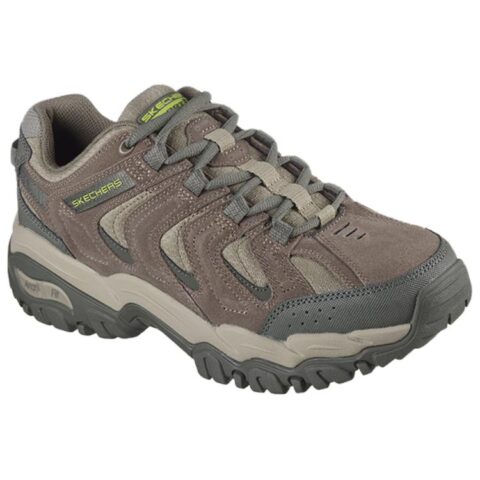 Skechers OUTDOOR Leather Vintage Cushioning Low top Hiking Shoes Men’s Brown