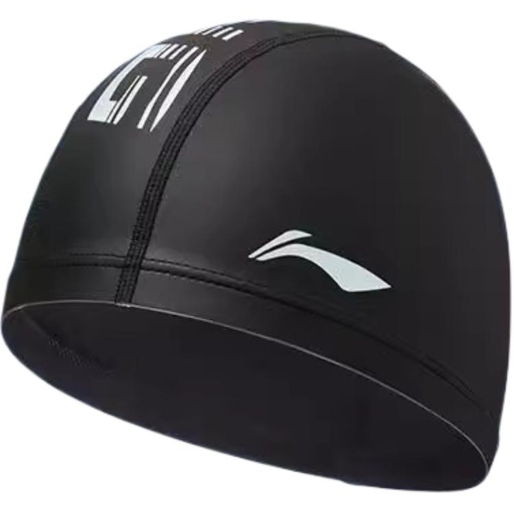 Li Ning Swimming Caps Pu Outdoor Swimming Pool Swim Unisex Black