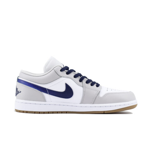 Jordan Air Jordan 1 Low top Vintage Basketball Shoes Unisex White Gray Blue