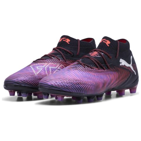 PUMA FUTURE 8 Abrasion Resistant Soccer Shoes Unisex Black White Red