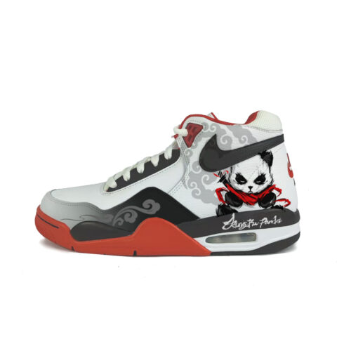Nike Flight Legacy Slip Resistant Abrasion Resistant Mid top Vintage Basketball Shoes Unisex Red White