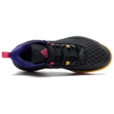 PEAK Abrasion Resistant Slip Resistant Low top Basketball Shoes Men’s Black Yellow Red