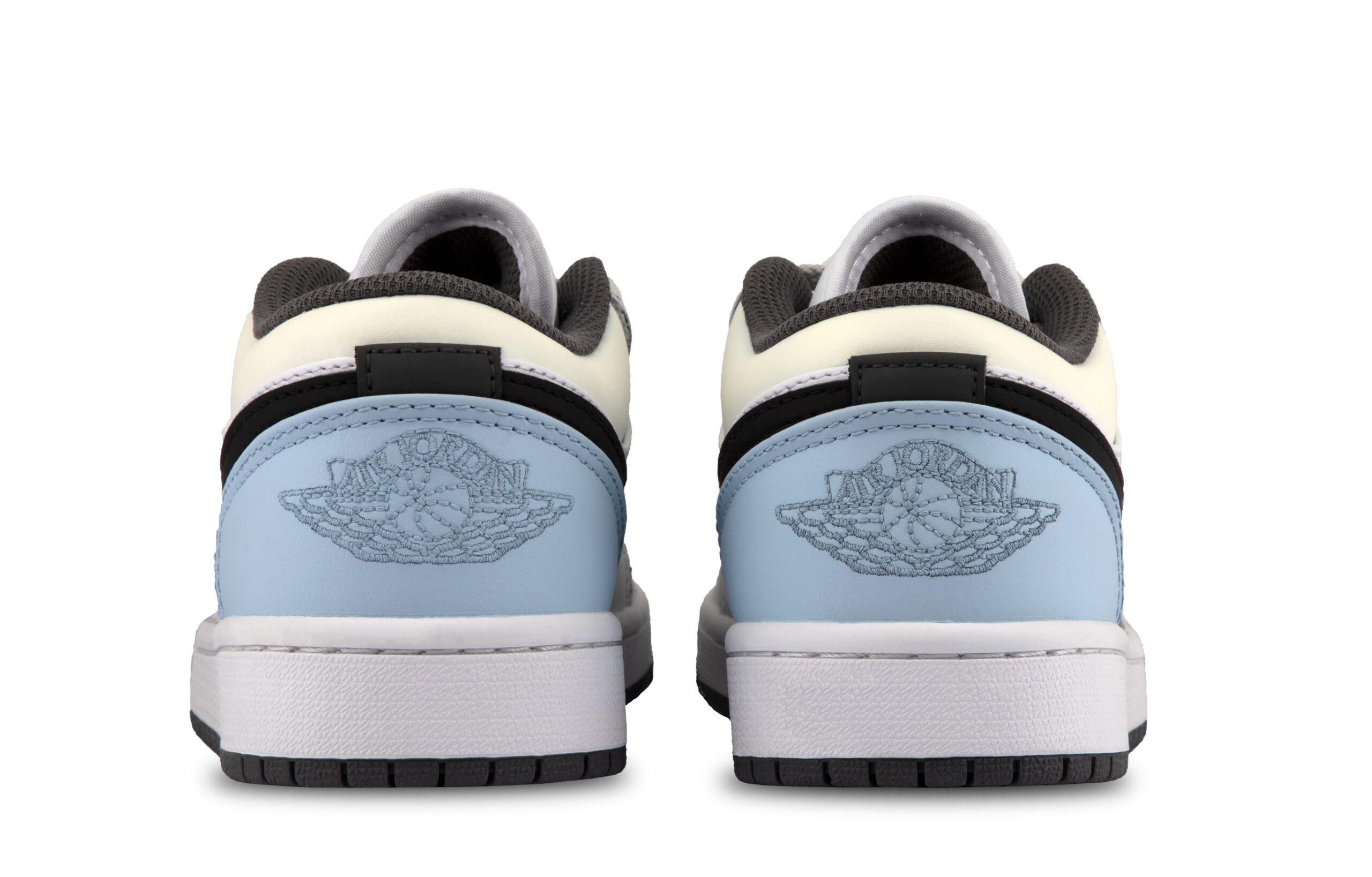 Jordan Air Jordan 1 Iron Grey Ice Blue Mist Leather Cushioning Low top Vintage Basketball Shoes Unisex Blue Green