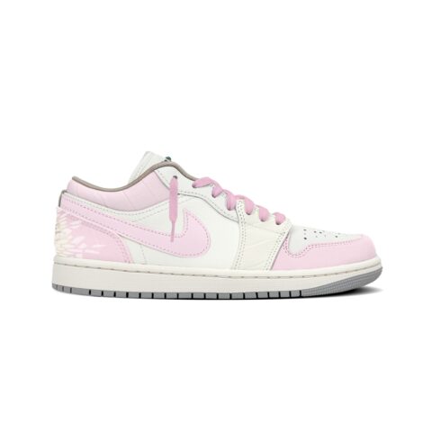 Jordan Air Jordan 1 Abrasion Resistant Low top Vintage Basketball Shoes Women’s Pink White