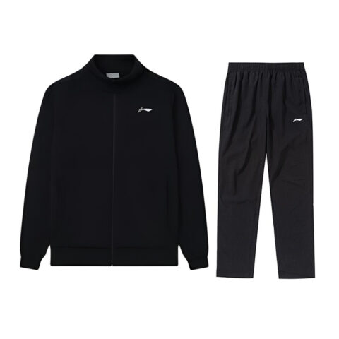 Li Ning Football Casual Sportswear Men's Standard Black Top+Pants