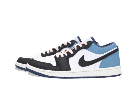 Jordan Air Jordan 1 Denim Huichao Cushioning, Wear Resistant Low top Vintage Basketball Shoes Unisex Blue Black