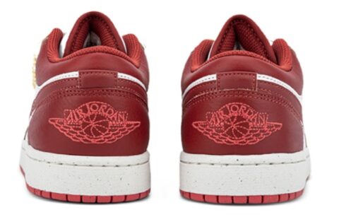 Jordan Air Jordan 1 Slip Resistant Abrasion Resistant Low top Vintage Basketball Shoes Unisex Red