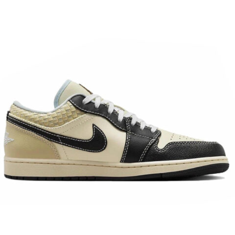 Jordan Air Jordan 1 Slip Resistant Abrasion Resistant Low top Vintage Basketball Shoes Men’s Black