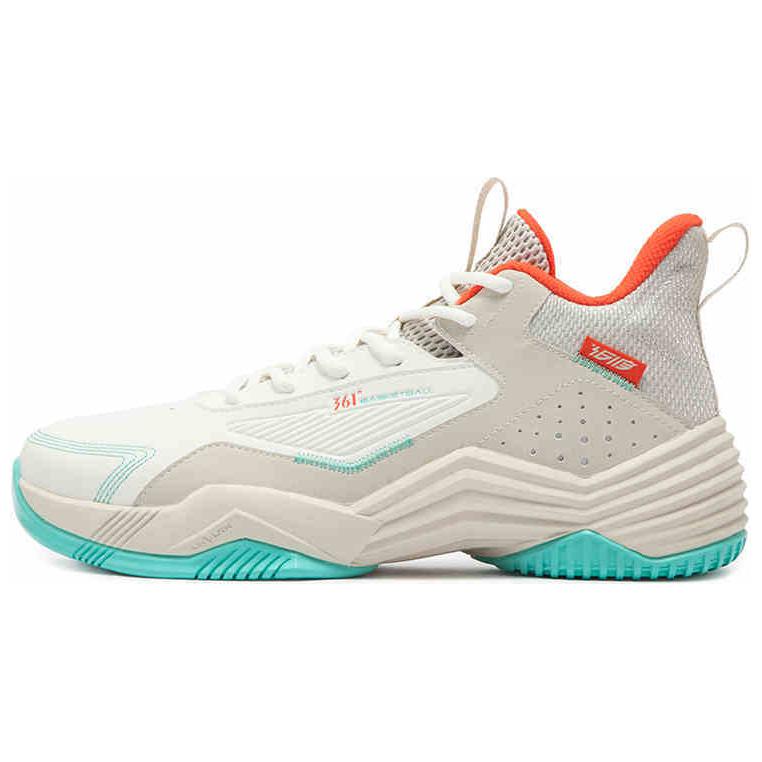 361° Slip Resistant Abrasion Resistant High top Basketball Shoes Men’s White Gray