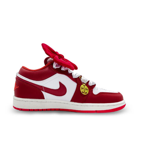 Jordan Air Jordan 1 Slip Resistant Abrasion Resistant Low top Vintage Basketball Shoes Unisex Red