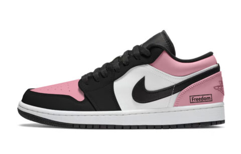 Jordan Air Jordan 1 Sakura Limited Abrasion Resistant Low top Vintage Basketball Shoes Unisex Black Pink