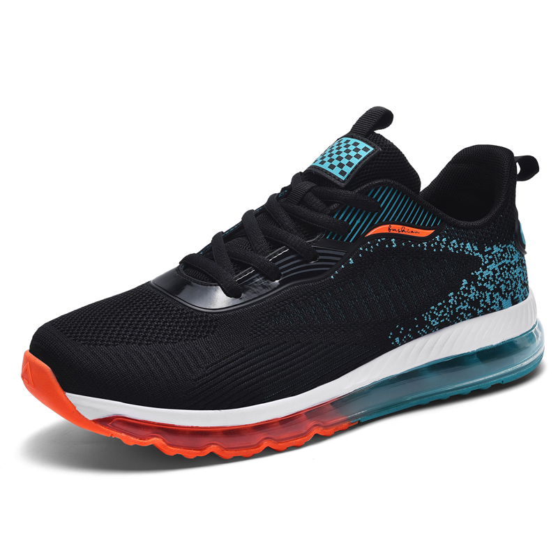 BIANSULONG Running Shoes Men’s Low Top Black Turquoise