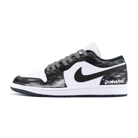 Jordan Air Jordan 1 Low Abrasion Resistant Low top Vintage Basketball Shoes Unisex Black White