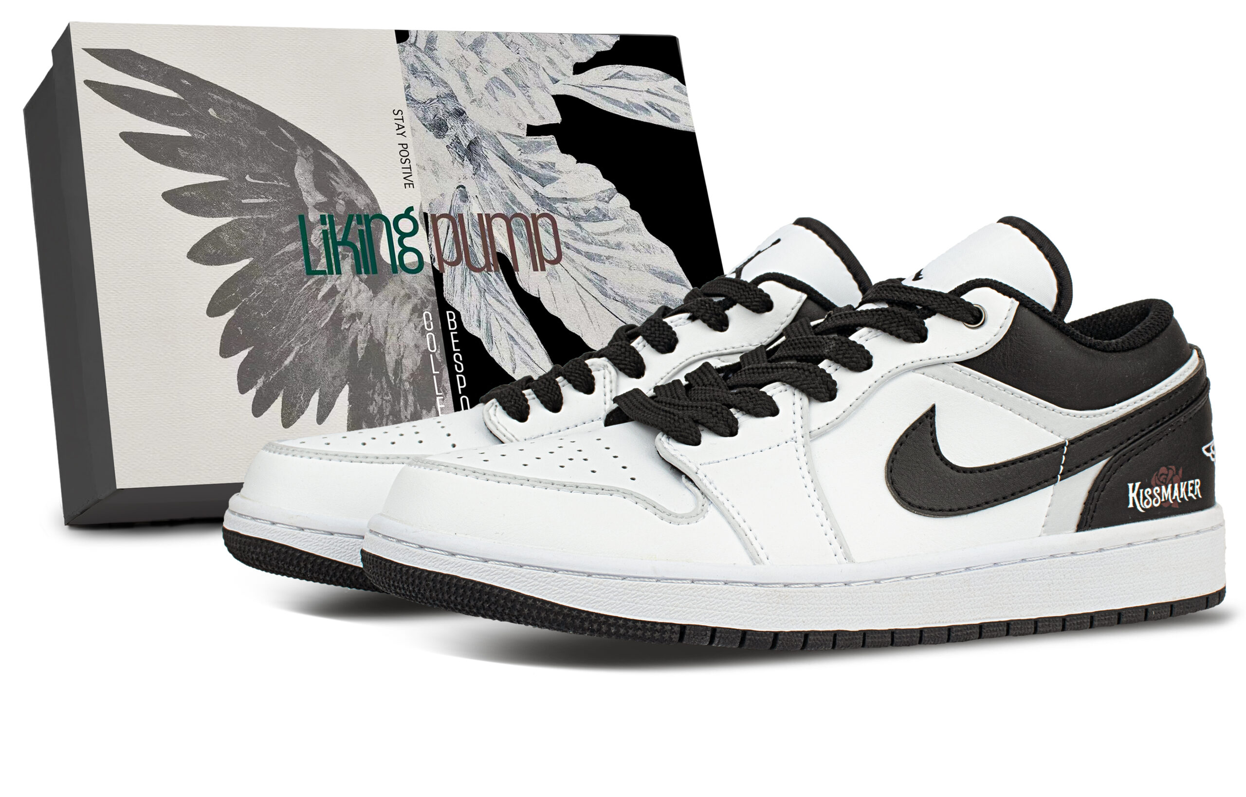 Jordan Air Jordan 1 Synthetic Leather, Leather Abrasion Resistant Low top Vintage Basketball Shoes Unisex White