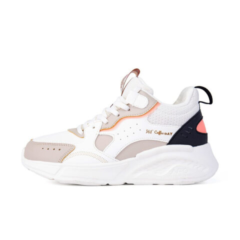 361° Cushioning Slip Resistant Abrasion Resistant Thermal Mid top Casual Running Shoes Women’s White Gray