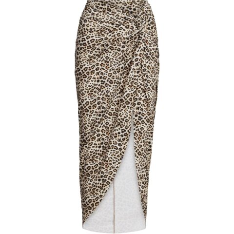 Skims SS25 SIGNATURE SWIM SARONG SKIRT Swim Dresses & Skirts Women’s CHAMPAGNE LEOPARD PRINT/Champagne Leopard Print